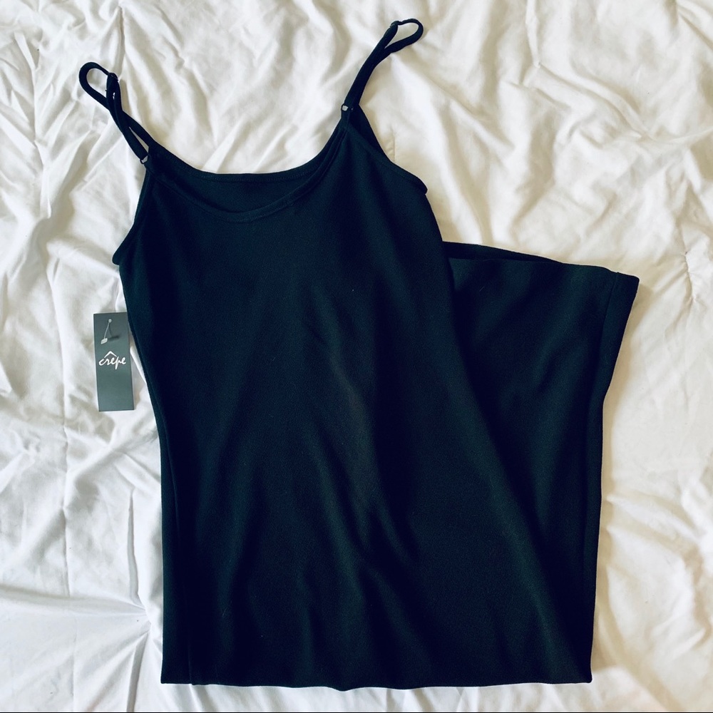 Crepe spaghetti strap dress